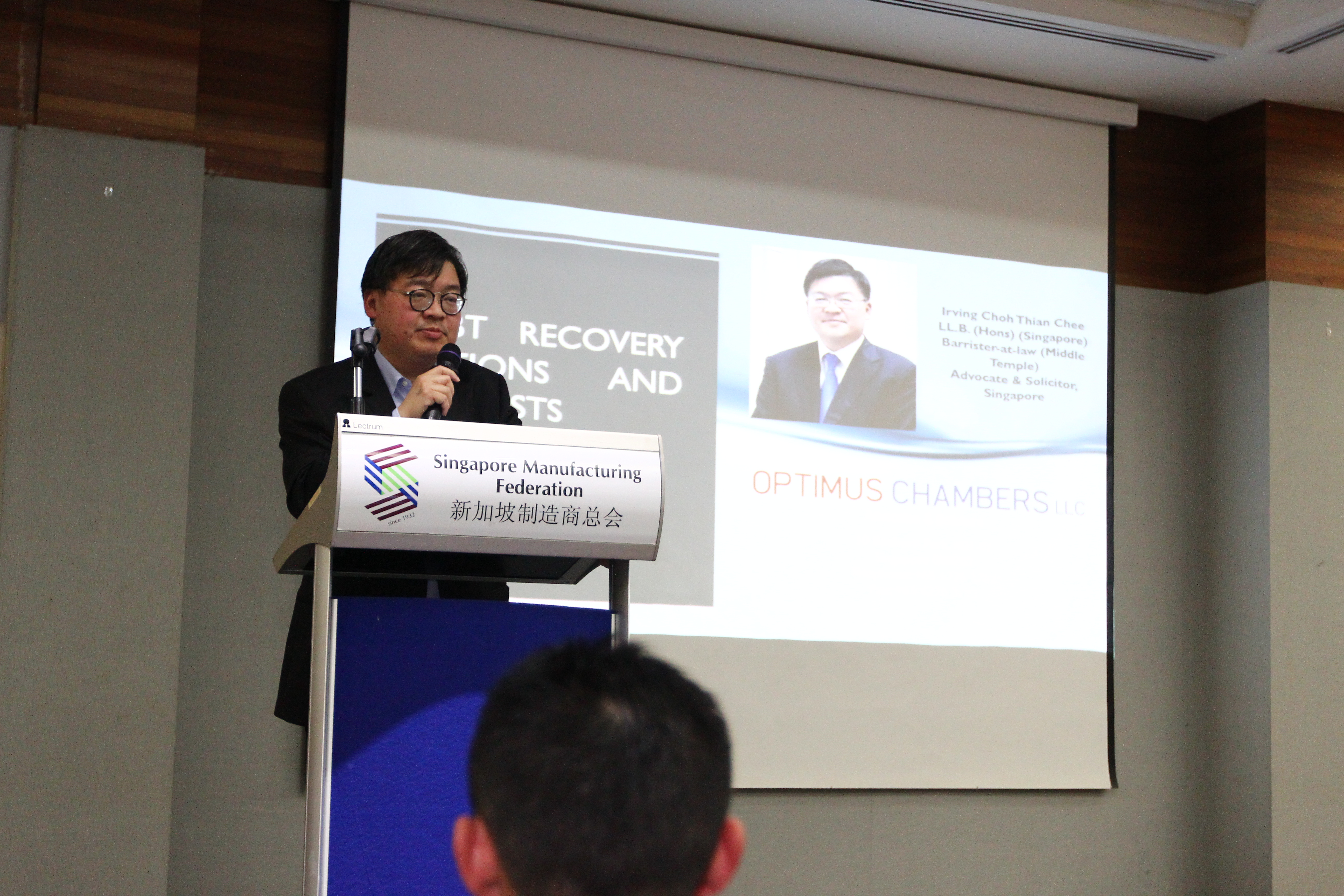 Mr Irving Choh  speaking on debt recovery options